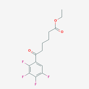 molecular formula C14H14F4O3 B3174028 Ethyl 6-(2,3,4,5-tetrafluorophenyl)-6-oxohexanoate CAS No. 951887-41-5