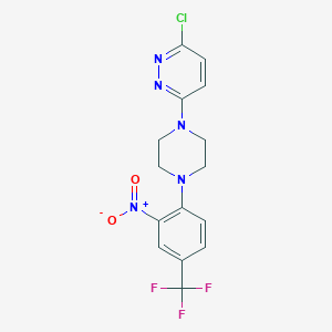 molecular formula C15H13ClF3N5O2 B317403 3-Chloro-6-{4-[2-nitro-4-(trifluoromethyl)phenyl]piperazin-1-yl}pyridazine 