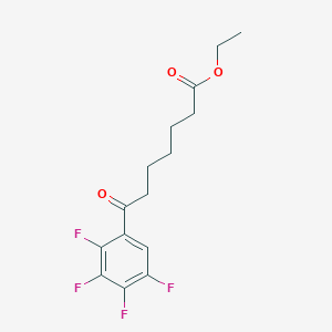 molecular formula C15H16F4O3 B3174033 Ethyl 7-(2,3,4,5-tetrafluorophenyl)-7-oxoheptanoate CAS No. 951887-44-8
