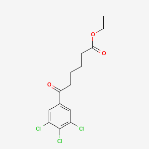 molecular formula C14H15Cl3O3 B3174037 Ethyl 6-(3,4,5-trichlorophenyl)-6-oxohexanoate CAS No. 951887-56-2