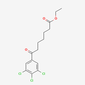 molecular formula C15H17Cl3O3 B3174038 Ethyl 7-(3,4,5-trichlorophenyl)-7-oxoheptanoate CAS No. 951887-59-5