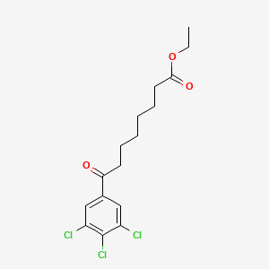 molecular formula C16H19Cl3O3 B3174039 Ethyl 8-(3,4,5-trichlorophenyl)-8-oxooctanoate CAS No. 951887-63-1