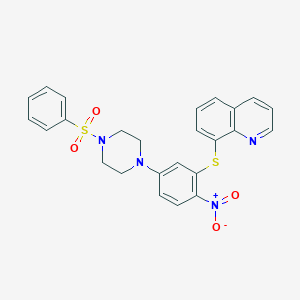 8-({2-Nitro-5-[4-(phenylsulfonyl)piperazin-1-yl]phenyl}thio)quinoline