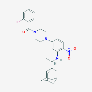 molecular formula C29H35FN4O3 B317407 1-{3-{[1-(1-Adamantyl)ethyl]amino}-4-nitrophenyl}-4-(2-fluorobenzoyl)piperazine 