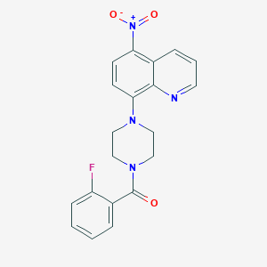 molecular formula C20H17FN4O3 B317410 (2-Fluoro-phenyl)-[4-(5-nitro-quinolin-8-yl)-piperazin-1-yl]-methanone CAS No. 6190-57-4
