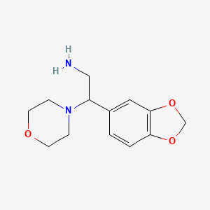 molecular formula C13H18N2O3 B3174192 2-(2H-1,3-benzodioxol-5-yl)-2-(morpholin-4-yl)ethan-1-amine CAS No. 951919-47-4