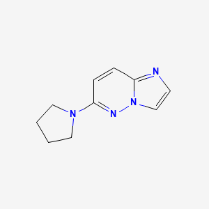 molecular formula C10H12N4 B3174202 1-{咪唑并[1,2-b]哒嗪-6-基}吡咯烷 CAS No. 952182-09-1