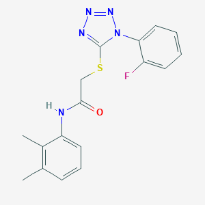 molecular formula C17H16FN5OS B317421 N-(2,3-dimethylphenyl)-2-{[1-(2-fluorophenyl)-1H-tetrazol-5-yl]sulfanyl}acetamide 