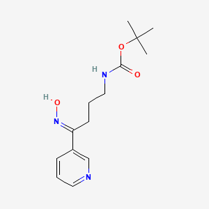 molecular formula C14H21N3O3 B3174214 叔丁基 N-[(4E)-4-(羟基亚氨基)-4-(吡啶-3-基)丁基]氨基甲酸酯 CAS No. 952182-12-6