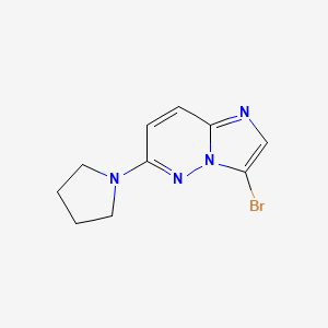 molecular formula C10H11BrN4 B3174221 1-{3-Bromoimidazo[1,2-b]pyridazin-6-yl}pyrrolidine CAS No. 952182-15-9