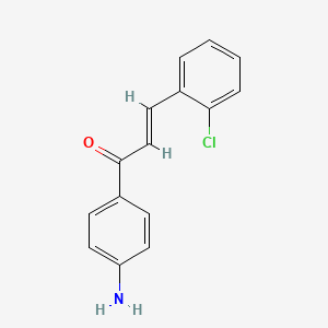 molecular formula C15H12ClNO B3174263 (2E)-1-(4-aminophenyl)-3-(2-chlorophenyl)prop-2-en-1-one CAS No. 952578-22-2