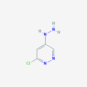 molecular formula C4H5ClN4 B3174275 Pyridazine, 3-chloro-5-hydrazinyl- CAS No. 952603-84-8