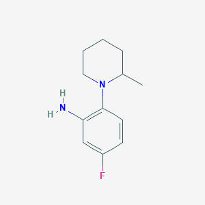 molecular formula C12H17FN2 B3174300 5-Fluoro-2-(2-methyl-1-piperidinyl)aniline CAS No. 952906-23-9