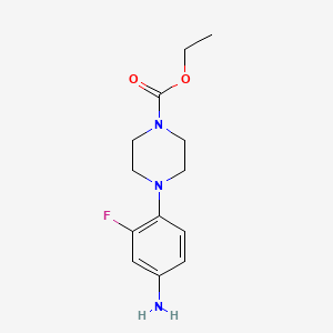 molecular formula C13H18FN3O2 B3174306 4-(4-氨基-2-氟苯基)哌嗪-1-羧酸乙酯 CAS No. 952919-05-0