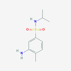 molecular formula C10H16N2O2S B3174316 3-amino-4-methyl-N-(propan-2-yl)benzenesulfonamide CAS No. 952946-88-2