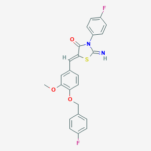 molecular formula C24H18F2N2O3S B317434 5-{4-[(4-Fluorobenzyl)oxy]-3-methoxybenzylidene}-3-(4-fluorophenyl)-2-imino-1,3-thiazolidin-4-one 