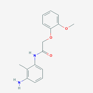 molecular formula C16H18N2O3 B3174365 N-(3-Amino-2-methylphenyl)-2-(2-methoxyphenoxy)-acetamide CAS No. 953726-43-7