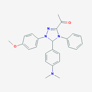 molecular formula C25H26N4O2 B317437 1-[5-[4-(dimethylamino)phenyl]-1-(4-methoxyphenyl)-4-phenyl-4,5-dihydro-1H-1,2,4-triazol-3-yl]ethanone 