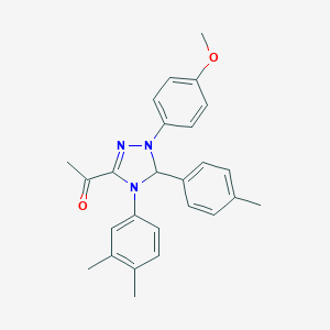 1-[4-(3,4-dimethylphenyl)-1-(4-methoxyphenyl)-5-(4-methylphenyl)-4,5-dihydro-1H-1,2,4-triazol-3-yl]ethanone