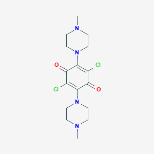 molecular formula C16H22Cl2N4O2 B317439 2,5-Dichloro-3,6-bis(4-methylpiperazin-1-yl)cyclohexa-2,5-diene-1,4-dione 