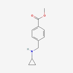 molecular formula C12H15NO2 B3174451 Methyl 4-[(cyclopropylamino)methyl]benzoate CAS No. 953746-28-6