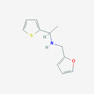 molecular formula C11H13NOS B3174462 N-(2-Furylmethyl)-1-(2-thienyl)ethanamine CAS No. 953747-28-9