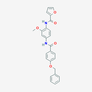 molecular formula C26H22N2O5 B317451 N-(4-{[4-(benzyloxy)benzoyl]amino}-2-methoxyphenyl)-2-furamide 