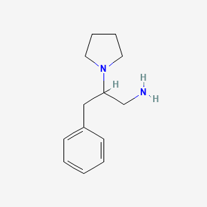 molecular formula C13H20N2 B3174547 3-Phenyl-2-(pyrrolidin-1-yl)propan-1-amine CAS No. 953892-90-5