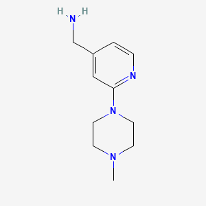 molecular formula C11H18N4 B3174583 [2-(4-Methylpiperazin-1-yl)pyridin-4-yl]methanamine CAS No. 953899-73-5