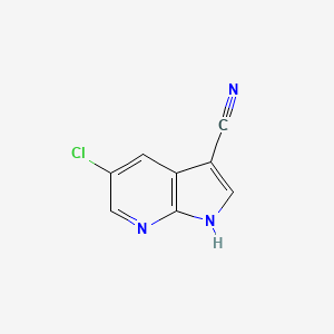 molecular formula C8H4ClN3 B3174618 5-Chloro-1H-pyrrolo[2,3-b]pyridine-3-carbonitrile CAS No. 954112-81-3