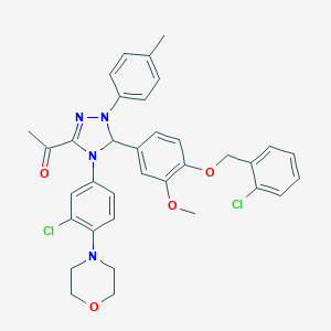 molecular formula C35H34Cl2N4O4 B317462 1-[5-{4-[(2-chlorobenzyl)oxy]-3-methoxyphenyl}-4-[3-chloro-4-(4-morpholinyl)phenyl]-1-(4-methylphenyl)-4,5-dihydro-1H-1,2,4-triazol-3-yl]ethanone 
