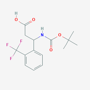 molecular formula C15H18F3NO4 B3174649 3-[(叔丁氧羰基)氨基]-3-[2-(三氟甲基)苯基]丙酸 CAS No. 954225-38-8