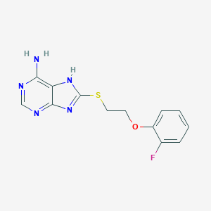 molecular formula C13H12FN5OS B317466 8-{[2-(2-fluorophenoxy)ethyl]sulfanyl}-9H-purin-6-ylamine 