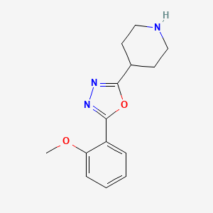 molecular formula C14H17N3O2 B3174678 4-[5-(2-Methoxyphenyl)-1,3,4-oxadiazol-2-YL]piperidine CAS No. 954229-12-0