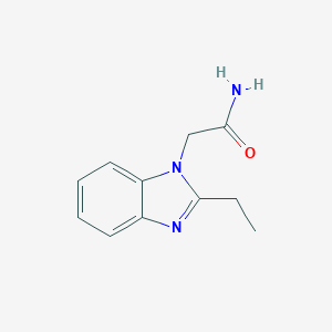 molecular formula C11H13N3O B317468 Acetamide, 2-(2-ethyl-1-benzimidazolyl)- 