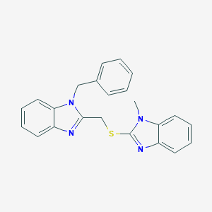 molecular formula C23H20N4S B317469 (1-benzyl-1H-benzimidazol-2-yl)methyl 1-methyl-1H-benzimidazol-2-yl sulfide 