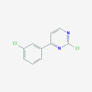 molecular formula C10H6Cl2N2 B3174692 Pyrimidine, 2-chloro-4-(3-chlorophenyl)- CAS No. 954235-68-8