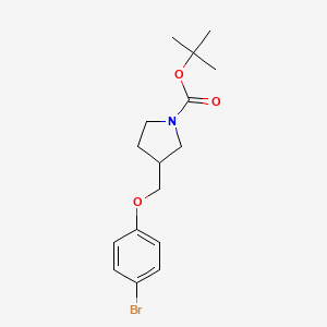 molecular formula C16H22BrNO3 B3174701 tert-Butyl 3-((4-bromophenoxy)methyl)pyrrolidine-1-carboxylate CAS No. 954237-86-6