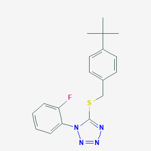 molecular formula C18H19FN4S B317472 Tetrazole, 1-(2-fluorophenyl)-5-[4-(1,1-dimethylethyl)benzylthio]- 