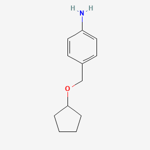 molecular formula C12H17NO B3174738 4-[(Cyclopentyloxy)methyl]aniline CAS No. 954256-12-3