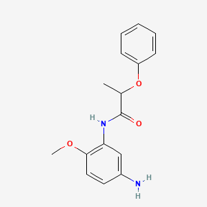 molecular formula C16H18N2O3 B3174745 N-(5-Amino-2-methoxyphenyl)-2-phenoxypropanamide CAS No. 954257-89-7