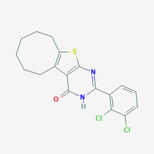 molecular formula C18H16Cl2N2OS B317475 2-(2,3-Dichlorophenyl)-5,6,7,8,9,10-hexahydrocycloocta[4,5]thieno[2,3-d]pyrimidin-4-ol 