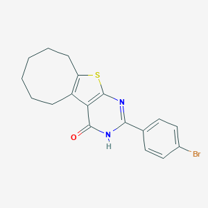 molecular formula C18H17BrN2OS B317476 2-(4-Bromophenyl)-5,6,7,8,9,10-hexahydrocycloocta[4,5]thieno[2,3-d]pyrimidin-4-ol 