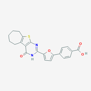 4-[5-(3-Oxo-8-thia-4,6-diazatricyclo[7.5.0.02,7]tetradeca-1(9),2(7),5-trien-5-yl)furan-2-yl]benzoic acid