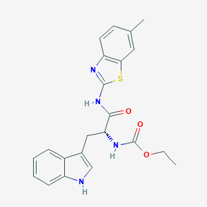 ethyl N-[(2R)-3-(1H-indol-3-yl)-1-[(6-methyl-1,3-benzothiazol-2-yl)amino]-1-oxopropan-2-yl]carbamate