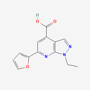 molecular formula C13H11N3O3 B3174805 1-ethyl-6-(furan-2-yl)-1H-pyrazolo[3,4-b]pyridine-4-carboxylic acid CAS No. 954266-84-3