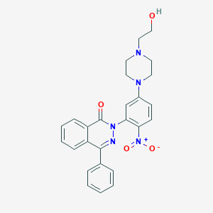 molecular formula C26H25N5O4 B317481 2-{5-[4-(2-hydroxyethyl)piperazin-1-yl]-2-nitrophenyl}-4-phenylphthalazin-1(2H)-one 