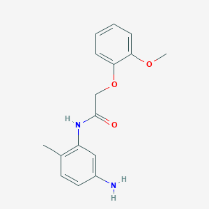 molecular formula C16H18N2O3 B3174829 N-(5-Amino-2-methylphenyl)-2-(2-methoxyphenoxy)-acetamide CAS No. 954278-25-2