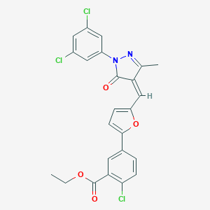 ethyl 2-chloro-5-(5-{[1-(3,5-dichlorophenyl)-3-methyl-5-oxo-1,5-dihydro-4H-pyrazol-4-ylidene]methyl}-2-furyl)benzoate