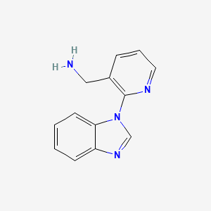 molecular formula C13H12N4 B3174908 1-[2-(1H-Benzimidazol-1-yl)pyridin-3-yl]methanamine CAS No. 954572-63-5